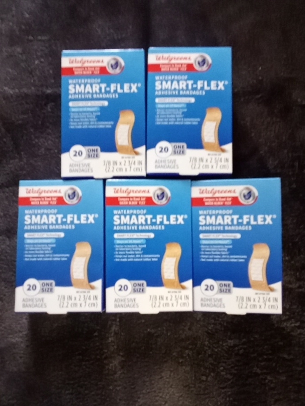 5 PACKS OF WALGREEN BANDAGES  BANDAIDS